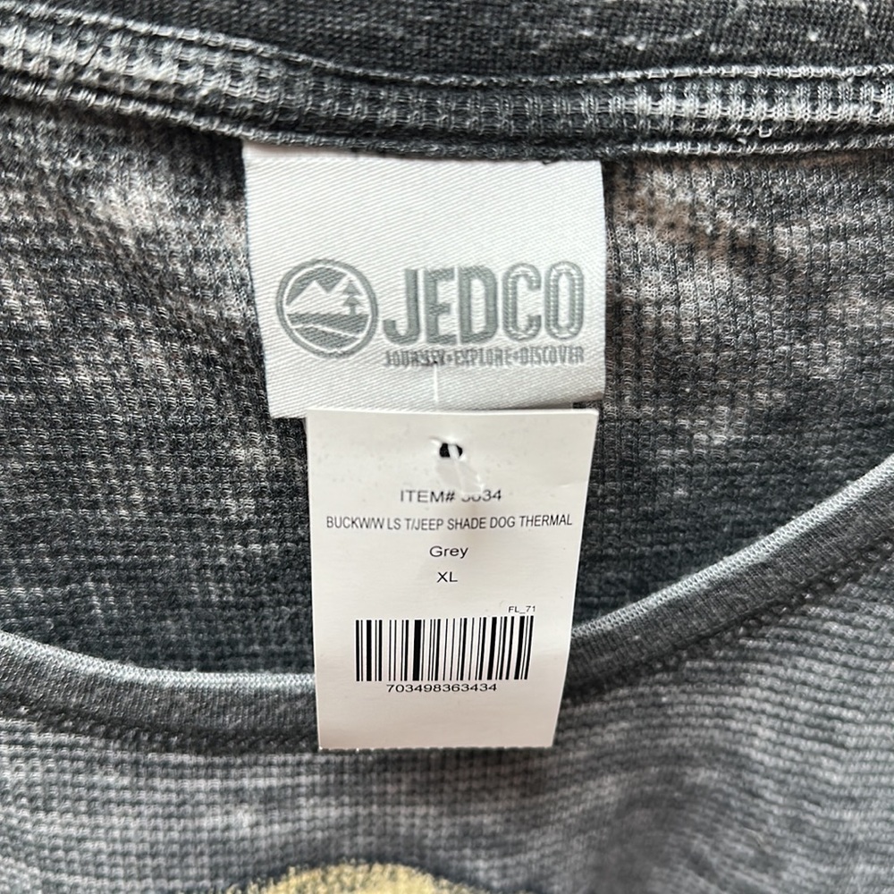 Waffle Knit Long Sleeve Jeep w/ Dog Shirt - Picture 2 of 3